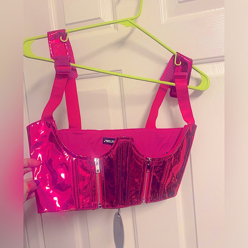 Pink Metallic Under bust top bralette